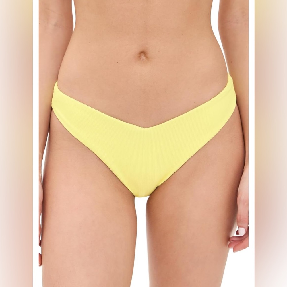 Beach Riot Women's Vanessa Bikini Bottoms Yellow Ribbed Butter Blossom